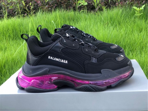 Balenciaga Triple S Clear Sole Black/Plum Red