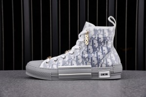 Dior B23 High Top Blue Oblique Gray Sneaker 3SH118YNT_H568