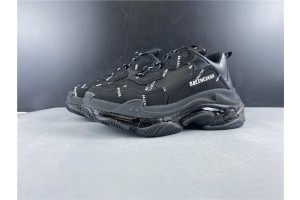 Balenciaga Allover Logo Triple S Clear Sole Black