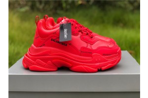 Balenciaga Allover Logo Triple S "Bright Red"