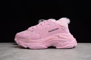 Balenciaga Triple S Sneaker Pink with Fur