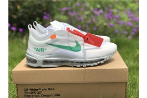 NIKE AIR MAX 97 Off-White/Wolf Grey White Green AJ4585-101 (OW-0014)