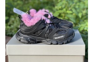 Balenciaga Track Sneaker Black with Pink Fur